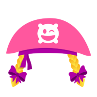 Chapéu Rosa de Pirata com Cabelo ícone.png