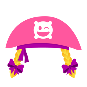 Chapéu Rosa de Pirata com Cabelo ícone.png
